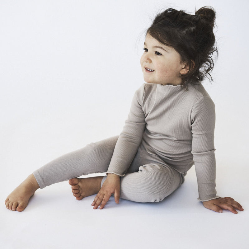 Baby Rib Mock Neck Long Sleeve Top