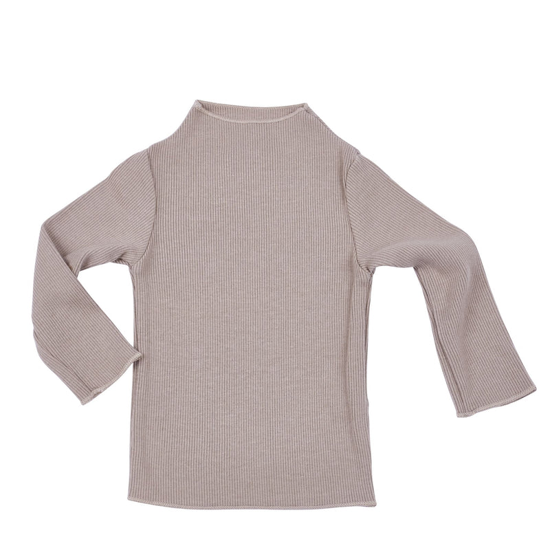 Baby Rib Mock Neck Long Sleeve Top