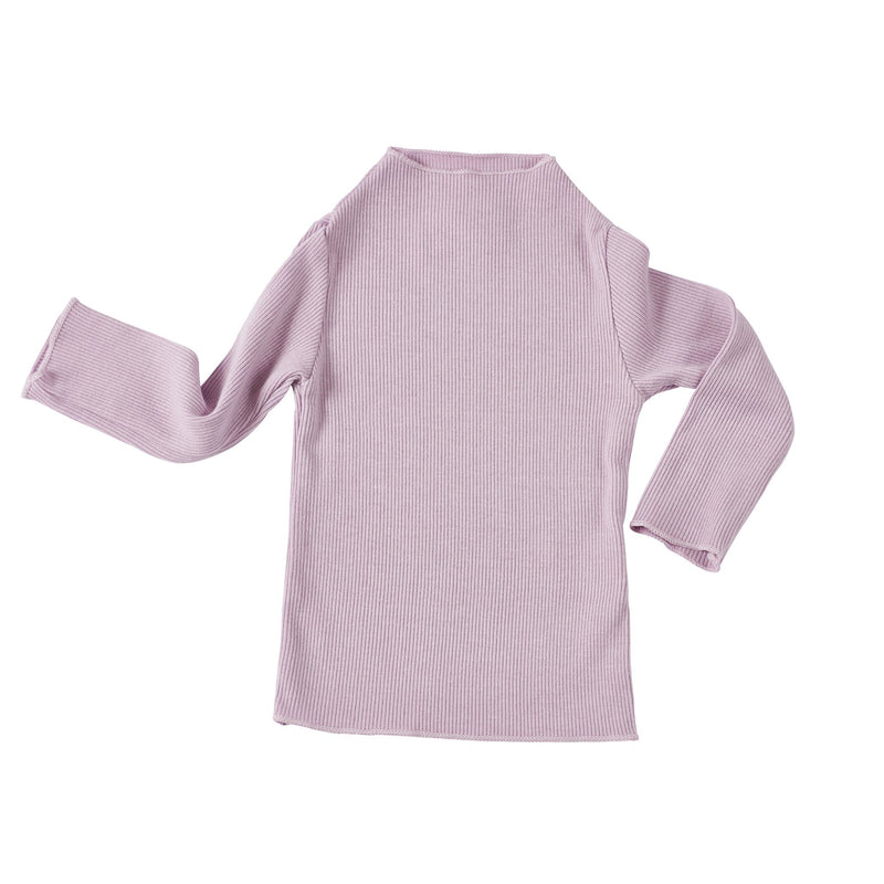 Baby Rib Mock Neck Long Sleeve Top