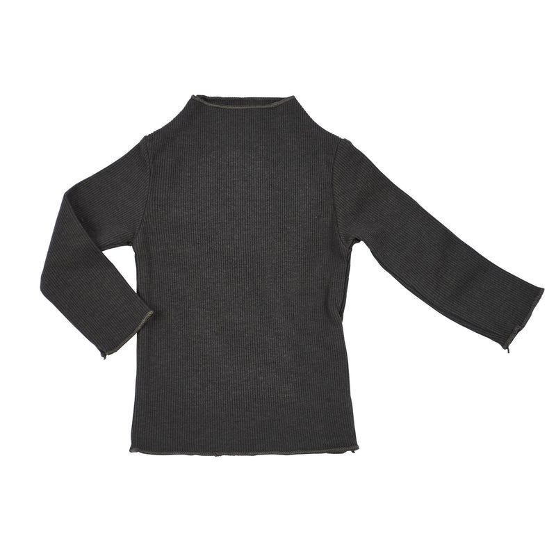 Baby Rib Mock Neck Long Sleeve Top