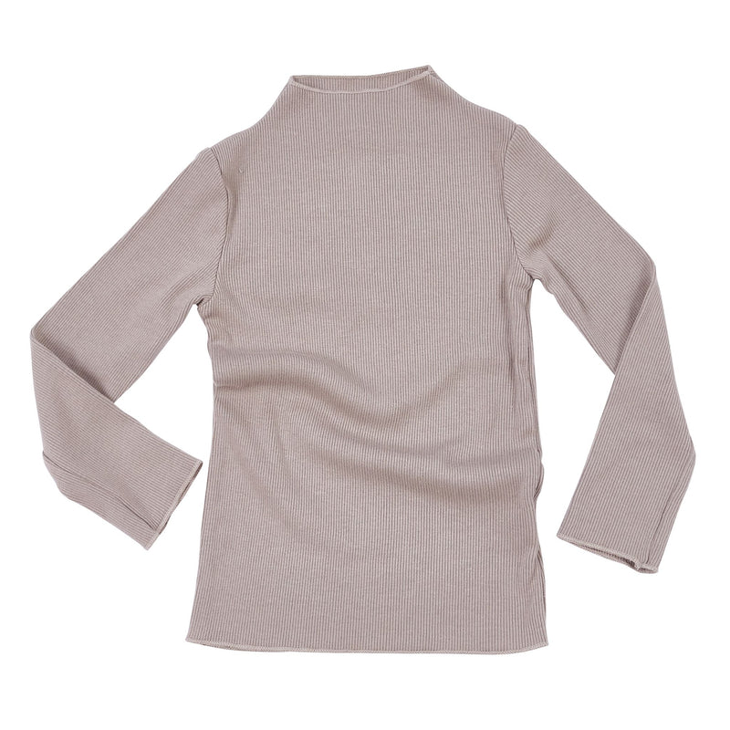 Kids Rib Mock Neck Long Sleeve Top