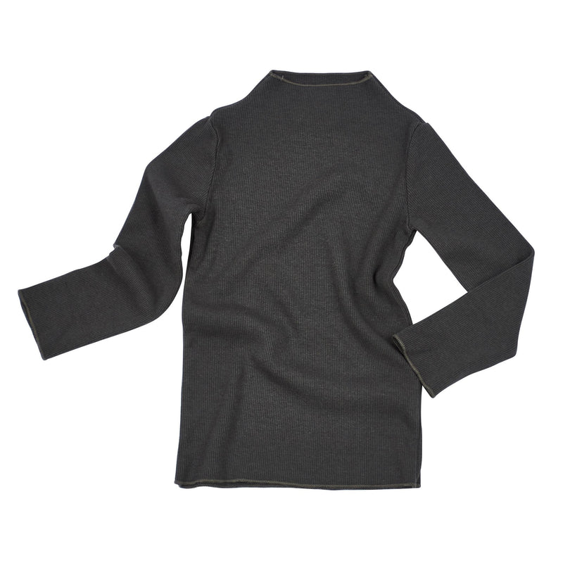 Kids Rib Mock Neck Long Sleeve Top