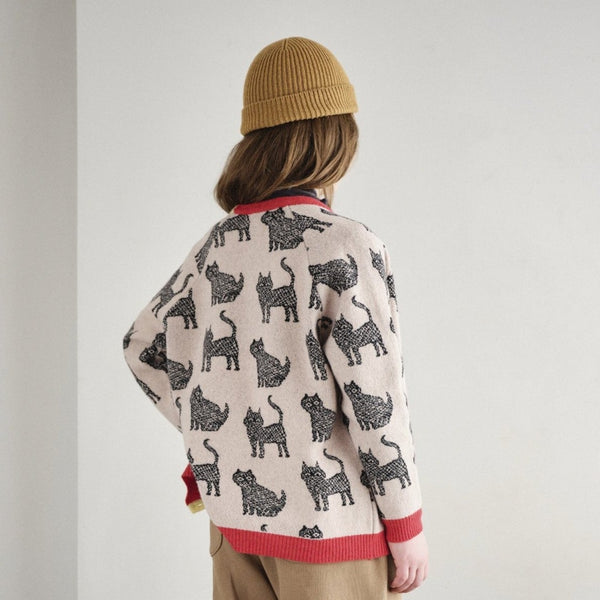 Kids Oversized Cat Cardigan