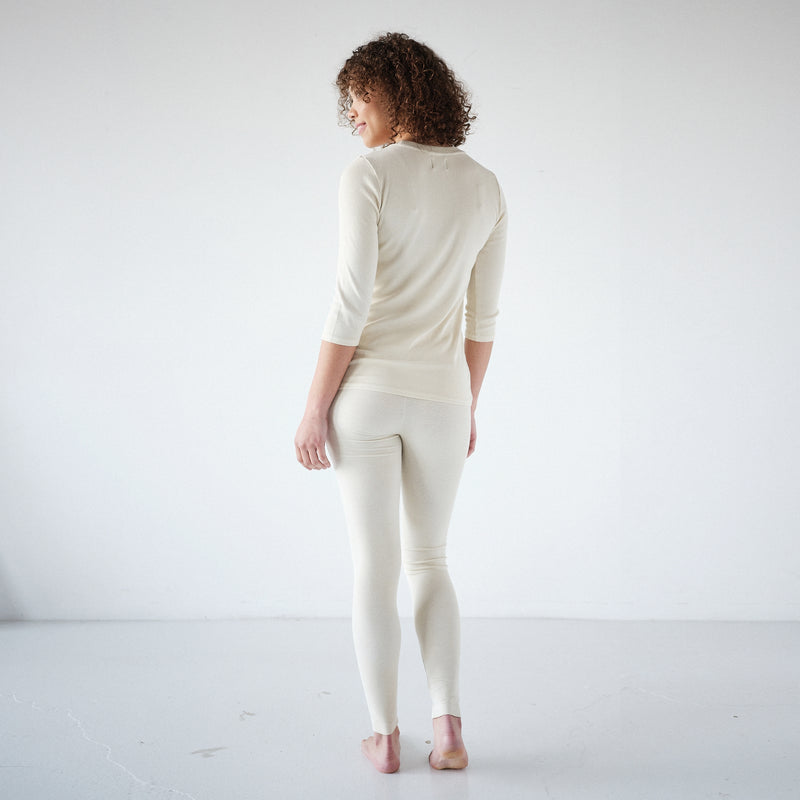 Womens Rib Elbow Sleeve Top