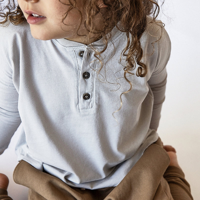 Kids Wide Body Long Sleeve Henley